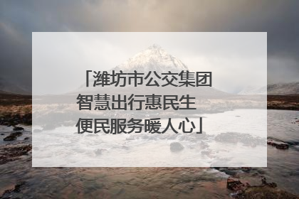 潍坊市公交集团智慧出行惠民生 便民服务暖人心