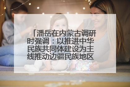潘岳在内蒙古调研时强调：以推进中华民族共同体建设为主线推动边疆民族地区高质量发展