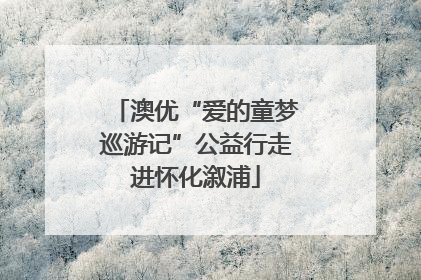 澳优“爱的童梦巡游记”公益行走进怀化溆浦