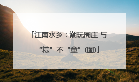 江南水乡：潮玩周庄 与“粽”不“童”(图)