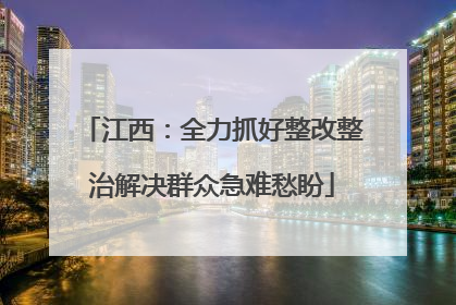 江西：全力抓好整改整治解决群众急难愁盼