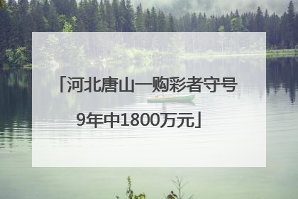 河北唐山一购彩者守号9年中1800万元