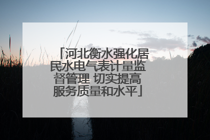 河北衡水强化居民水电气表计量监督管理 切实提高服务质量和水平