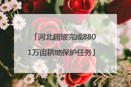 河北超额完成8801万亩耕地保护任务