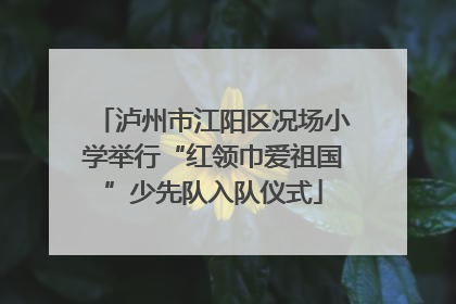 泸州市江阳区况场小学举行“红领巾爱祖国”少先队入队仪式