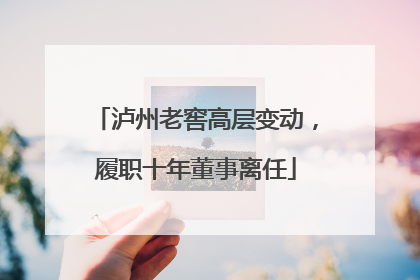 泸州老窖高层变动，履职十年董事离任