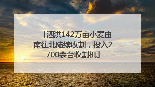 泗洪142万亩小麦由南往北陆续收割，投入2700余台收割机
