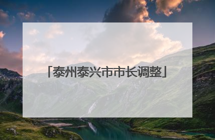 泰州泰兴市市长调整