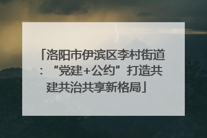 洛阳市伊滨区李村街道：“党建+公约”打造共建共治共享新格局