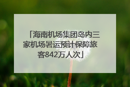 海南机场集团岛内三家机场暑运预计保障旅客842万人次