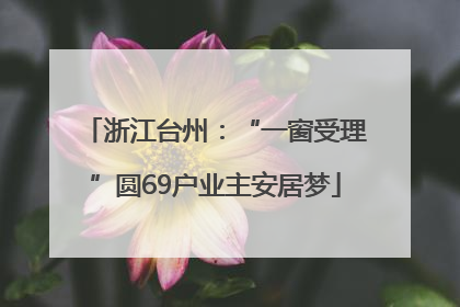 浙江台州：“一窗受理”圆69户业主安居梦