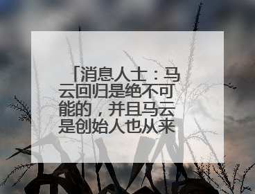消息人士：马云回归是绝不可能的，并且马云是创始人也从来没离开过