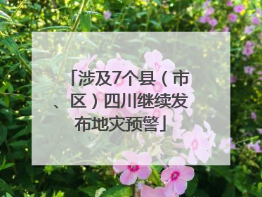 涉及7个县（市、区）四川继续发布地灾预警