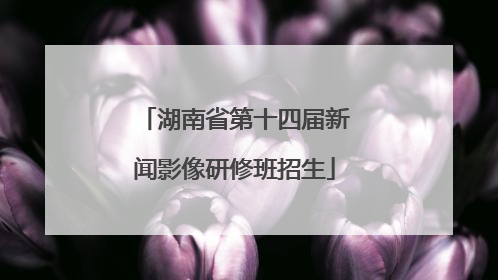 湖南省第十四届新闻影像研修班招生