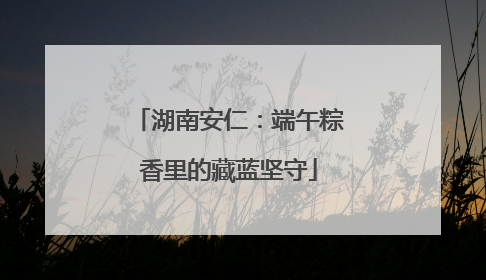 湖南安仁：端午粽香里的藏蓝坚守