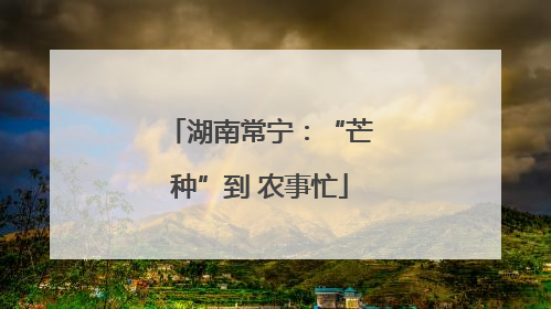 湖南常宁：“芒种”到 农事忙