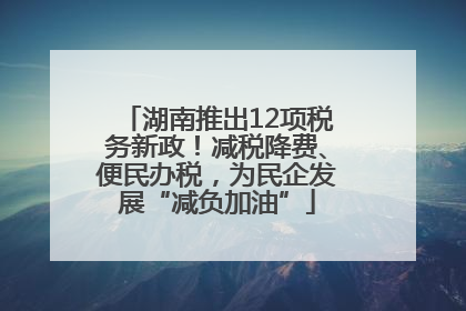 湖南推出12项税务新政！减税降费、便民办税，为民企发展“减负加油”