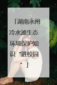 湖南永州冷水滩生态环境保护知识“进校园”
