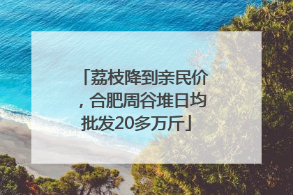 荔枝降到亲民价，合肥周谷堆日均批发20多万斤