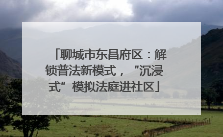 聊城市东昌府区：解锁普法新模式，“沉浸式”模拟法庭进社区