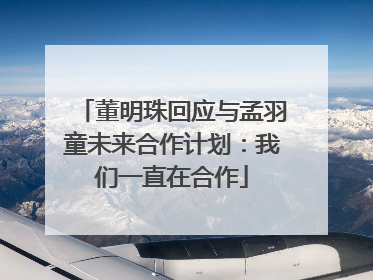 董明珠回应与孟羽童未来合作计划：我们一直在合作
