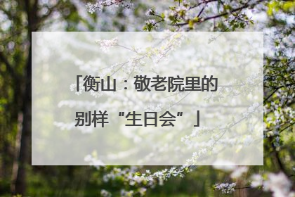 衡山:敬老院里的别样“生日会”