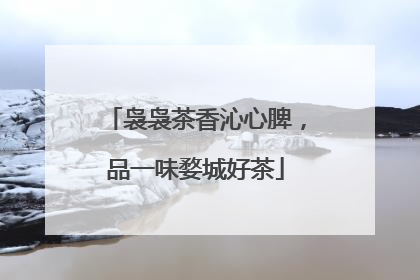 袅袅茶香沁心脾，品一味婺城好茶