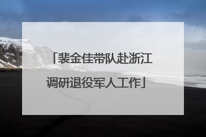 裴金佳带队赴浙江调研退役军人工作