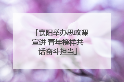襄阳举办思政课宣讲 青年榜样共话奋斗担当