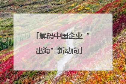 解码中国企业“出海”新动向