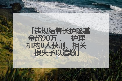 违规结算长护险基金超90万，一护理机构8人获刑、相关损失予以追缴