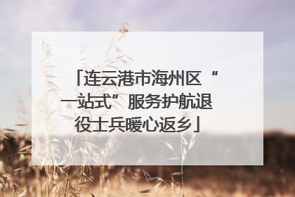 连云港市海州区“一站式”服务护航退役士兵暖心返乡