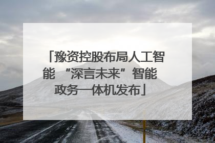 豫资控股布局人工智能 “深言未来”智能政务一体机发布
