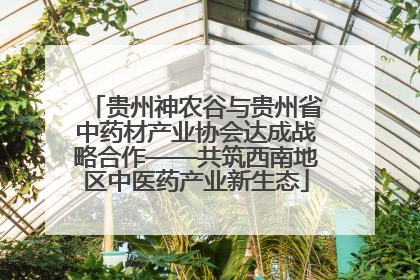 贵州神农谷与贵州省中药材产业协会达成战略合作——共筑西南地区中医药产业新生态