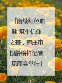 赓续红色血脉 筑牢信仰之基，枣庄市银龄榜样记者见面会举行