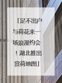 足不出户与荷花来一场浪漫约会！湖北推出赏荷地图
