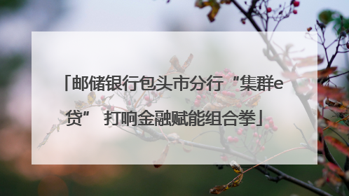 邮储银行包头市分行“集群e贷” 打响金融赋能组合拳