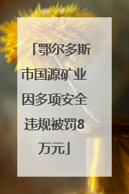 鄂尔多斯市国源矿业因多项安全违规被罚8万元
