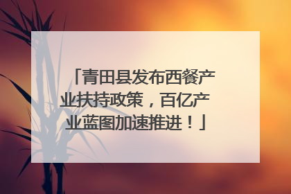 青田县发布西餐产业扶持政策，百亿产业蓝图加速推进！