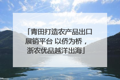 青田打造农产品出口展销平台 以侨为桥，浙农优品越洋出海