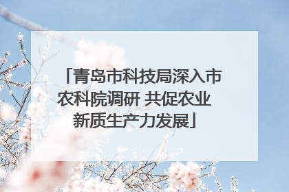 青岛市科技局深入市农科院调研 共促农业新质生产力发展