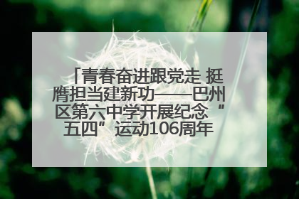 青春奋进跟党走 挺膺担当建新功——巴州区第六中学开展纪念“五四”运动106周年主题团日活动暨新团员入团仪式