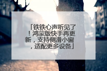 铁铁心声听见了！鸿蒙版快手再更新，支持侧滑小窗，适配更多设备