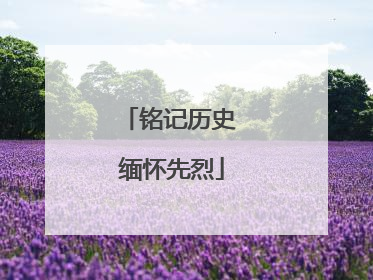 铭记历史 缅怀先烈