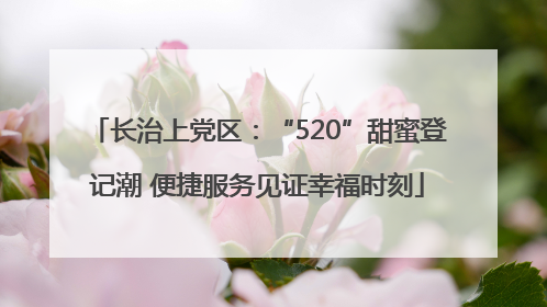 长治上党区：“520”甜蜜登记潮 便捷服务见证幸福时刻