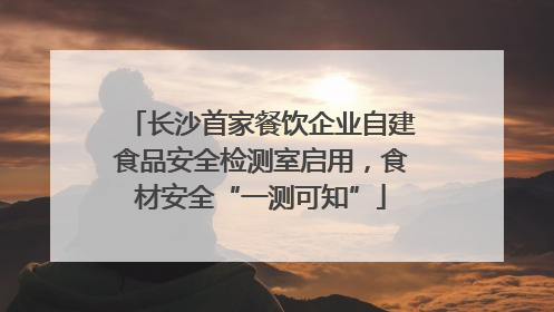 长沙首家餐饮企业自建食品安全检测室启用，食材安全“一测可知”