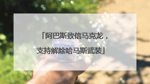 阿巴斯致信马克龙，支持解除哈马斯武装