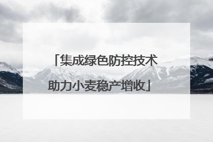 集成绿色防控技术助力小麦稳产增收
