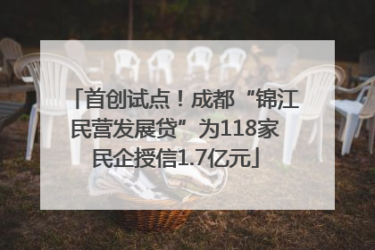 首创试点！成都“锦江民营发展贷”为118家民企授信1.7亿元