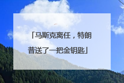 马斯克离任，特朗普送了一把金钥匙